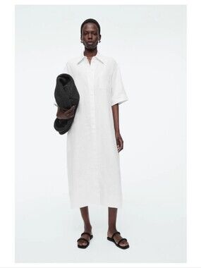 COS Oversized Short-Sleeved Linen Midi Dress